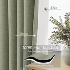Sage Green 100% Blackout Curtains 126 Inch Length 2 Panels Set - Image 4