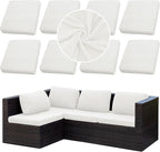 8PCS Patio Cushion Covers.Patio Furniture Couch SeatSlipcovers | Washable by SUKAIKEQA