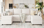 Huatean Home 114.17" Modular Sectional Sofa, 6 Seat Modular Couch by huateanhome