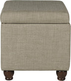 Homepop Home Decor | Upholstered MediumRectangular Storage Ottoman | Hinged Lid - Image 6