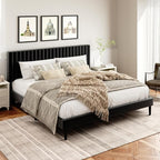 HAOARA King Size Bed Frame, King Size Platform Bed Frame and Velvet Upholstered by HAOARA