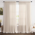 Extra Wide 100x96 Inch Linen Curtains by Nanspring
