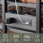 Besiost AV Media Stand with Outlets, Media Console with LED Lights, Stereo - Image 7