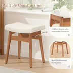 LUE BONA Solid Wood Vanity Bench Stool, 17.3" H Ergonomic Saddle Stool - Image 4