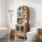 TYBOATLE 75'' Tall Arched Cabinet w/Accessible Storage Area, China Cabinet - Image 9