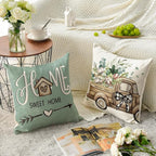 AVOIN colorlife Bless Our Home Farmhouse Eucalyptus Leaves Throw Pillow Covers - Image 4