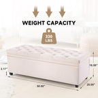 Mangodan 50" Storage Ottoman Bench, Tufted Ottoman - Image 2