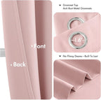 MIULEE Blackout Curtains for Bedroom 2 Panels 40 x 50 Inch Long Pink | Thermal - Image 4