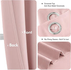 MIULEE Blackout Curtains for Bedroom 2 Panels 34 x 54 Inch Long Pink | Thermal - Image 4