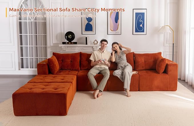 MAXYOYO 129.5" Modular Sectional Sofa Couch, U Shaped Modern Cloud Couch - Image 7