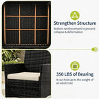3-Piece Outdoor Furniture Set, PE Rattan Wicker Chairs - Image 5