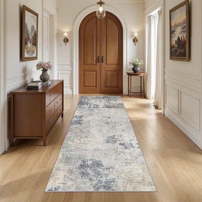 UERMEI 3x8 Washable Runner Rug for Hallway, Non Slip Low Pile Kitchen Carpet - Image 10