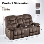 HAOMARKETS Manual Reclining Loveseat Sofa - Image 2