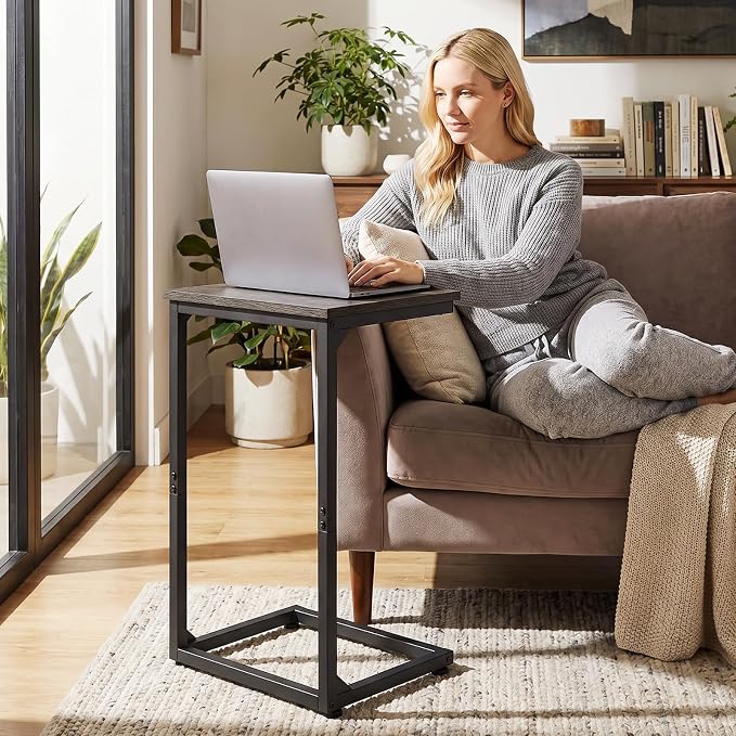 AMHANCIBLE C Shaped End Tables Set of 2, Couch Side Tables that Slide Under Sofa - Image 4