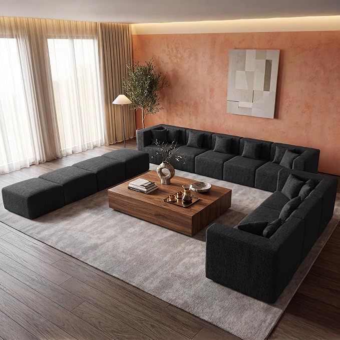 MONVANE Modular Sectional Sofa, Oversized 12 Seat Convertible U Shaped Couch - Image 2