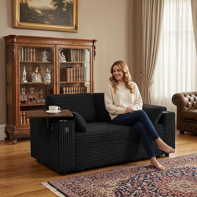 Auvsoce 65" 3-in-1 Pull-Out Convertible Sofa Bed - Image 5