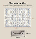 AMADA HOMEFURNISHING 10x14 Washable Area Rug, Low-Profile Large Area Rug - Image 2
