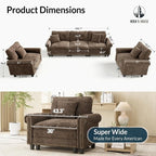 HERA'S HOUSE 3 Pieces Modular Sectional Sofa Sets, Oversized Couch Set - Image 2
