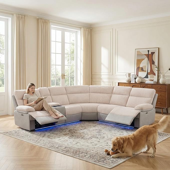 Power Recliner Sectional Sofa, Sectional Couch by GEBADOL
