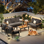 Aoxun Aluminum Patio Furniture Set 7 Seats, Oversized Outdoor Sectional - Image 9
