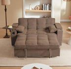 oaaktu Large Size Convertible Sleeper Sofa Bed, Polka dot Velvet Pull Out Futon by Unknown