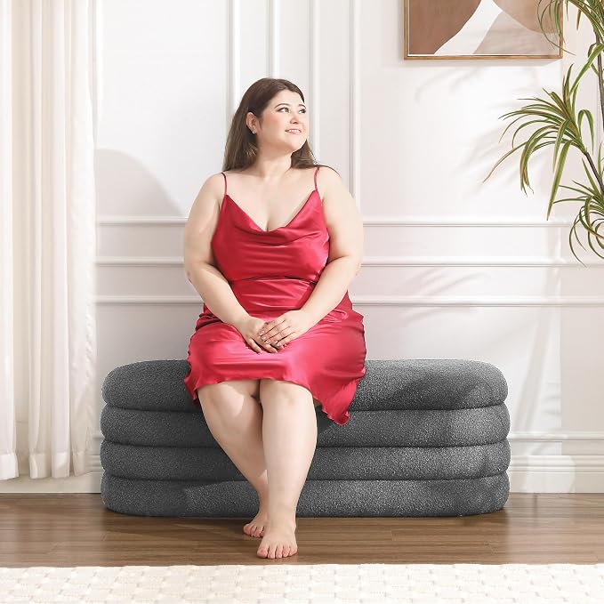 Busaurus Storage Ottoman Bench 49.2 Inch Upholstered Fabric Storage Bench - Image 8