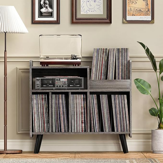 Record Player Stand, Large Record Player Table Cabinet - Image 7