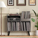 Record Player Stand, Large Record Player Table Cabinet - Image 7