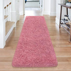 2x6 Bedside Area Rugs for Bedroom Soft Fluffy Shag Blush Pink Rug for Hallway - Image 3