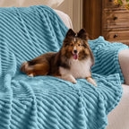 BEDELITE 3D Ribbed Washed Blue Fleece Twin Blanket - Image 3