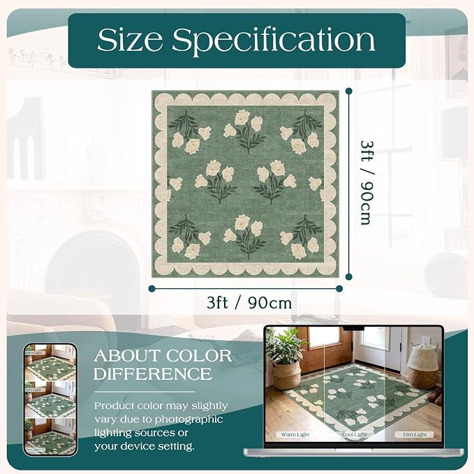 3x3 Square Entryway Rug - Image 2