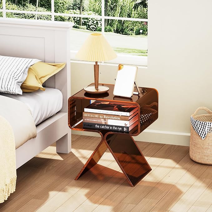 Acrylic Nightstand Side Table Modern Design Clear Home Decor Display End Table - Image 6
