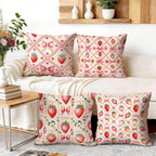 OBSEDE Pink Bow Strawberry Throw Pillow Covers 18 × 18 in, Couch Cushion Cases - Image 5