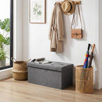 DUMOS 30 Inch Folding Storage Ottoman Bench, Large Hidden Storage Chest - Image 9