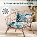 CALBODE 12Pcs Stretch Patio Cushion Cover Outdoor Cushion Cover Replacement - Image 4
