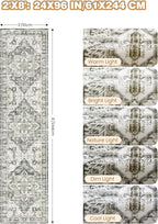 Runner Rug 2x8 Runners for Hallways Washable Rugs, Non Slip Low Pile Soft - Image 2