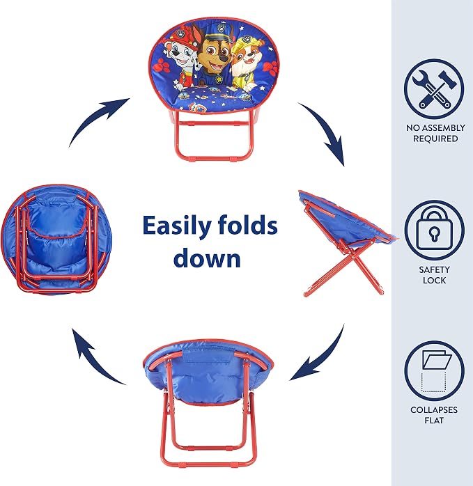 Paw Patrol Chase, Rubble and Marshall Toddler 19” Folding Saucer™ Chair - Image 5