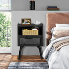Lerliuo Rattan Nightstands Set of 2, Boho Side Table - Image 8