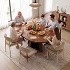 iPormis 43.3in-59in Extendable Round Dining Table - Image 5