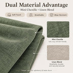 Mini Chenille Linen Blend Upholstery Fabric by the Yard, 57 Inch Wide Soft - Image 2
