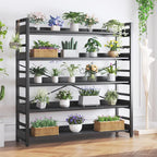HCHQHS 5 Tier Bookshelf, Adjustable Industrial Bookcase, Vertical Tall Book - Image 8