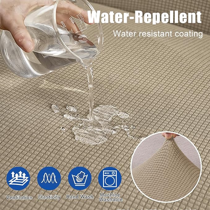 Water Repellent L Shaped Couch Covers 4 Pieces Sofa Seat Cushion Slipcovers - Image 2