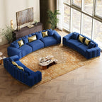 104" Oversized Velvet Chesterfield Couch - Image 9