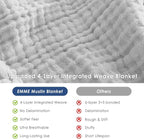 EMME Muslin Blankets for Adults Throw Blanket for Couch Breathable Gauze Soft - Image 6