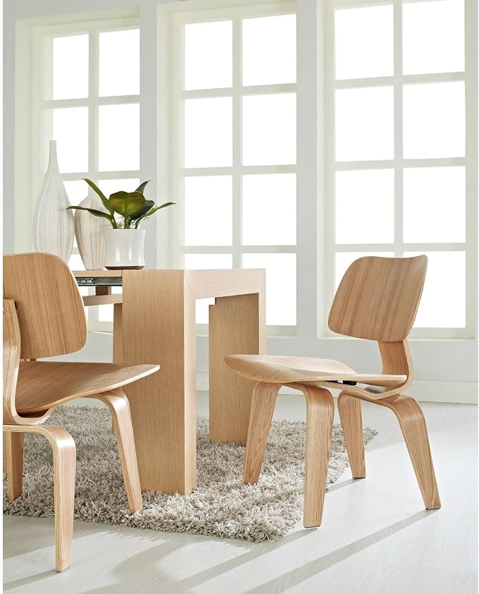 Modway Fathom Mid-Century Modern Molded Plywood Two Kitchen and Dining Room - Image 2