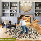 Cheetah Rug, Leopard Print Rug 5.2x6.6 Faux Animal Print Carpet Cheetah Area Rug - Image 5