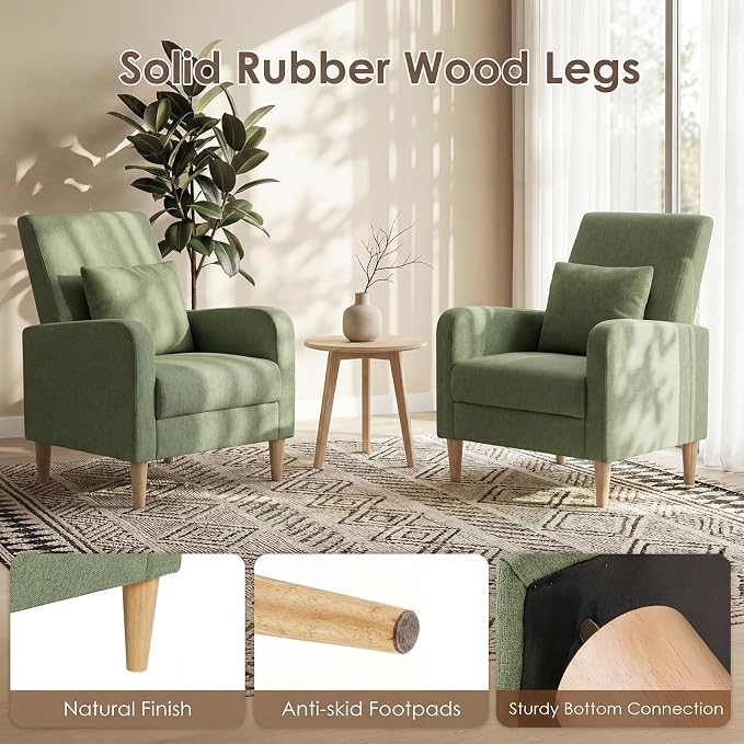 COLAMY Mid-Century Modern Upholstered Accent Chair - Image 4