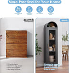 METAN Tall Metal Arched Display Cabinet - Image 3