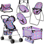 Baby Doll Stroller Bed and Swing Nursery Playset, Baby Doll Accessories by DollsToPlay