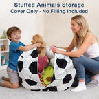 Lukeight Soccer Stuffed Animals Storage Bean Bag Chair Cover - Image 2